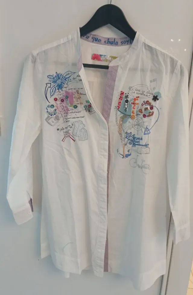 Camicetta Desigual Bianca Multicolor