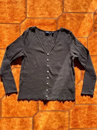 Maglioncino nero Kiabi a costine - Taglia L