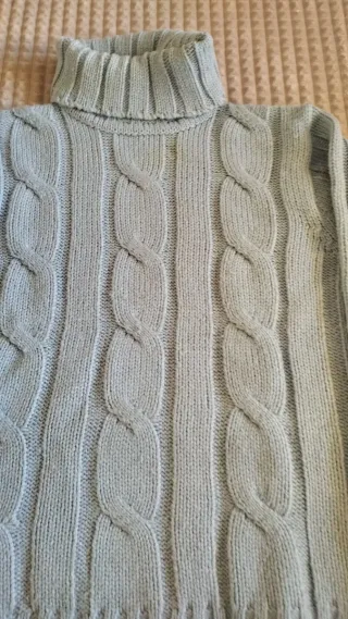 Jersey de punto trenzado cuello alto