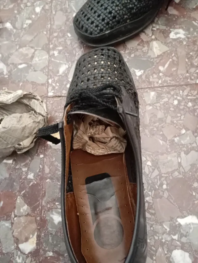 Zapatos de cuero negro hombre talla 42