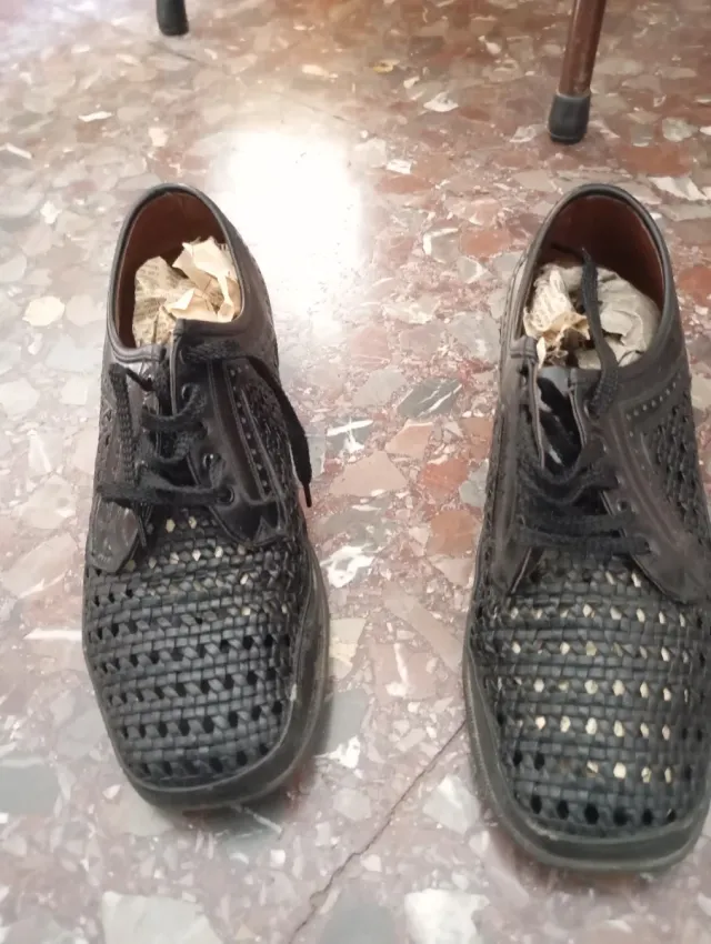 Zapatos de cuero negro hombre talla 42