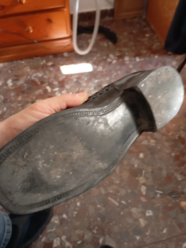 Zapatos de cuero negro hombre talla 42