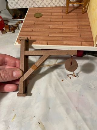 Carrucola in legno per dollshouse