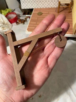 Carrucola in legno per dollshouse