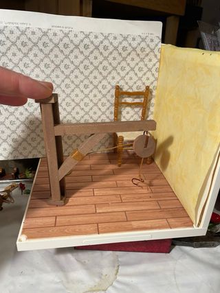Carrucola in legno per dollshouse