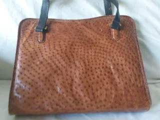 Bolso de mano vintage piel marrón
