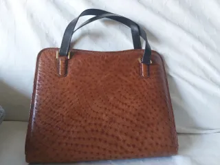 Bolso de mano vintage piel marrón