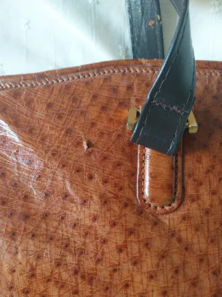 Bolso de mano vintage piel marrón