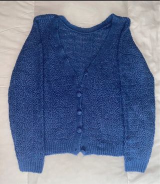 Jersey de punto azul para mujer