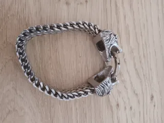 Pulsera eslabones león acero inoxidable