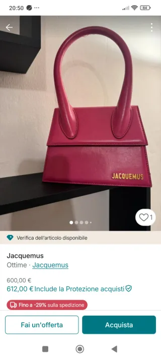 Jacquemus Borsa Rosa e Oro