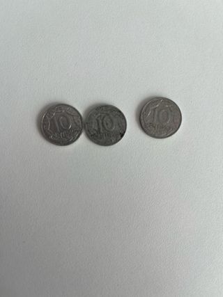 3 Monedas 10 Céntimos 1959