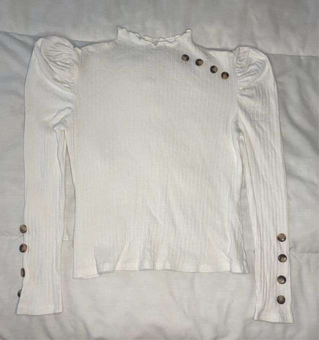 Blusa niña manga larga botones