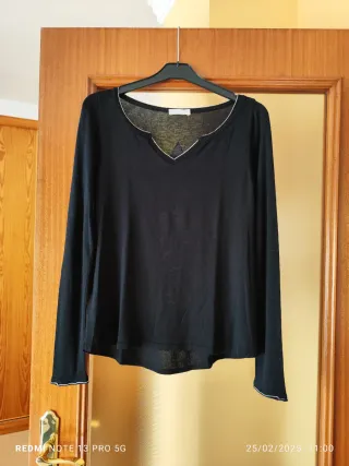 Jersey mujer estrella lentejuelas negro