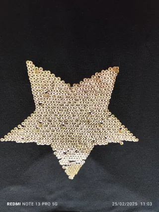 Jersey mujer estrella lentejuelas negro