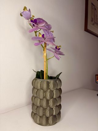 Vaso decorativo oro e viola