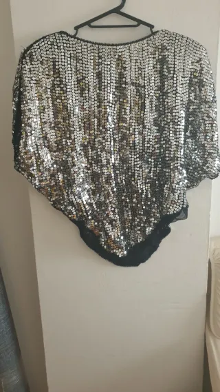 BLUSA lentejuelas oro y plata vintage