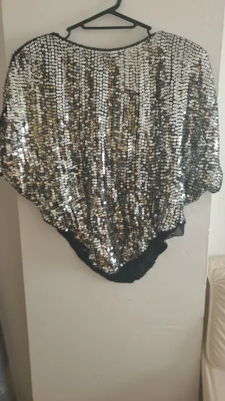 BLUSA lentejuelas oro y plata vintage