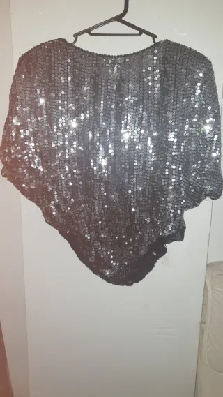 BLUSA lentejuelas oro y plata vintage