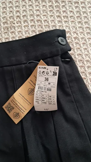 Falda de tablas negra Talla S/36