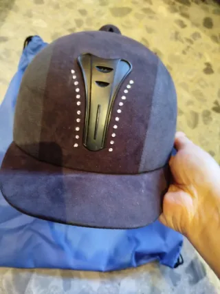 Casco de equitación talla 57 gris oscuro