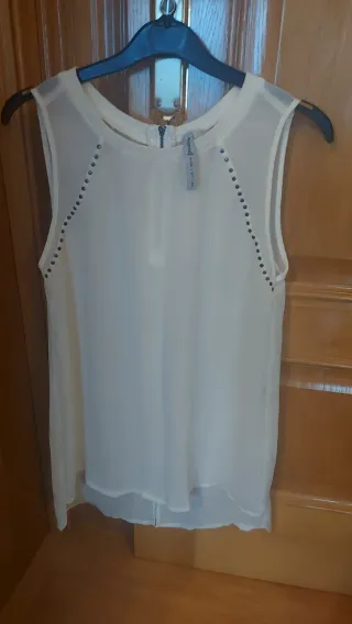 Blusa Stradivarius Blanca Talla S,