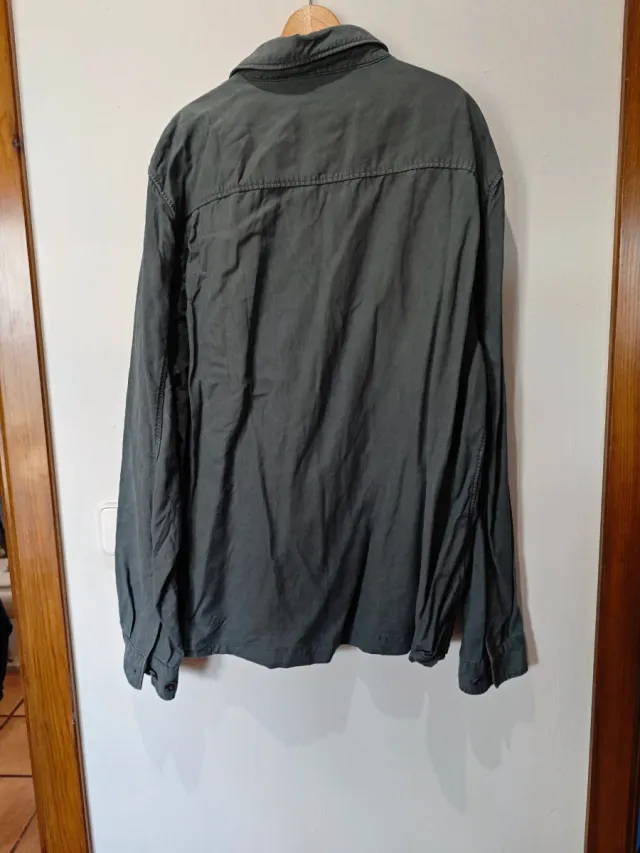 Camisa Mango Hombre Gris Azulado