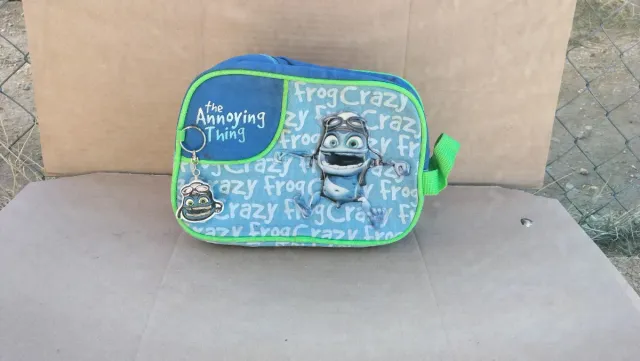 Bolsito neceser Frog Crazy azul y verde