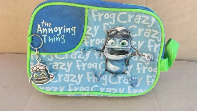 Bolsito neceser Frog Crazy azul y verde