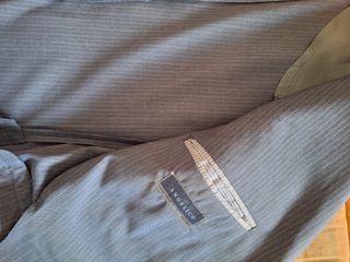 Abito completo uomo gessato lana tg 46