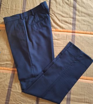 Abito completo uomo gessato lana tg 46