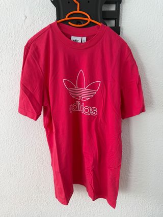 Camiseta Adidas Rosa Logo Trefoil