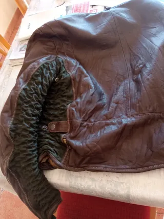 Cazadora Armani Moto Marrón Piel