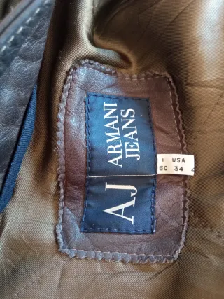 Cazadora Armani Moto Marrón Piel