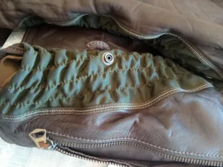 Cazadora Armani Moto Marrón Piel