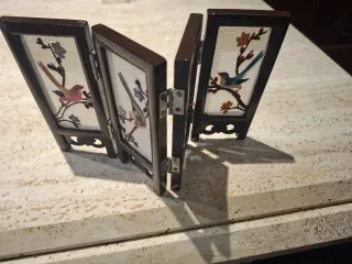 Biombo japonés bordado pájaros