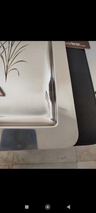 Vassoio Acciaio Inox Serie Garden anni 80