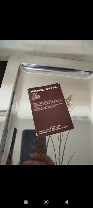 Vassoio Acciaio Inox Serie Garden anni 80