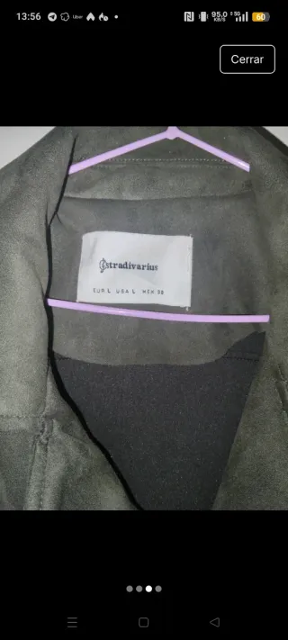 Chaqueta motera ante verde oliva Talla L