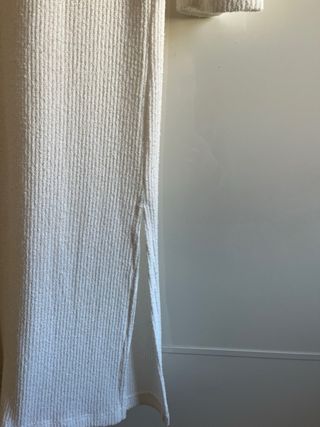 Vestido midi punto fino de  Mango Blanco Talla XS