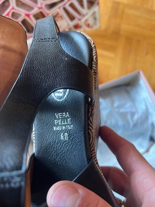 Sandali Loren Neri Tg 40 nuovi in vera pelle