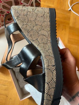 Sandali Loren Neri Tg 40 nuovi in vera pelle