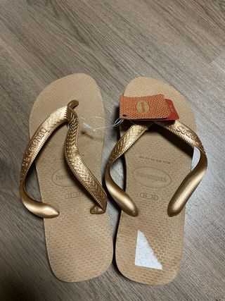 Chanclas Havaianas Mujer Talla 36 Doradas