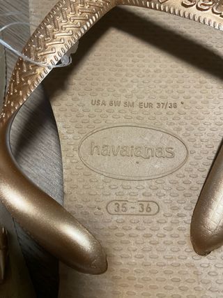 Chanclas Havaianas Mujer Talla 36 Doradas