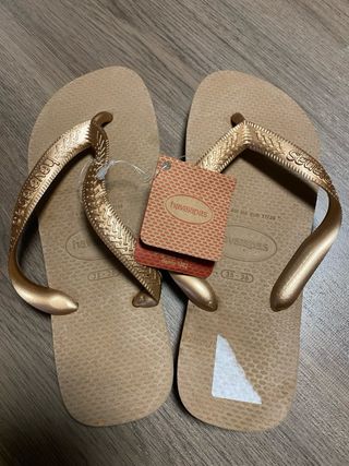 Chanclas Havaianas Mujer Talla 36 Doradas