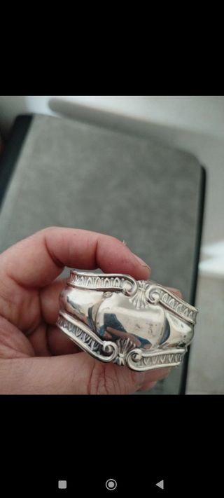 Forchetta e portatovagliolo argento 800 vintage