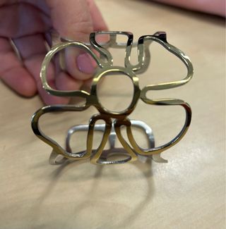 Pulsera Brazalete Acero Flor Dorada