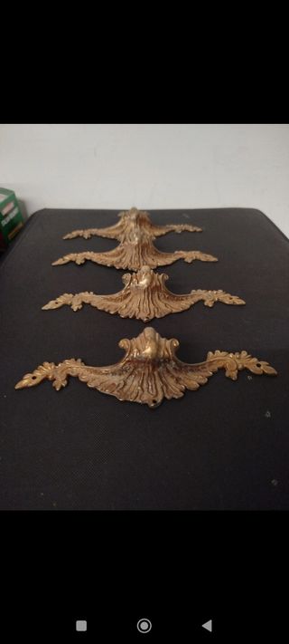 Maniglie Cassetti Ottone Vintage Antiche