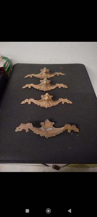 Maniglie Cassetti Ottone Vintage Antiche