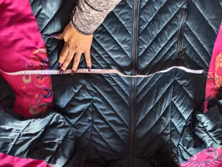 Abrigo de invierno color verde azulado